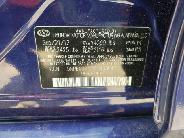 Photo 9 VIN: 5NPEC4AC3DH608648 - HYUNDAI SONATA SE 