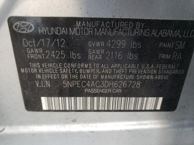 Photo 9 VIN: 5NPEC4AC3DH626728 - HYUNDAI SONATA SE 