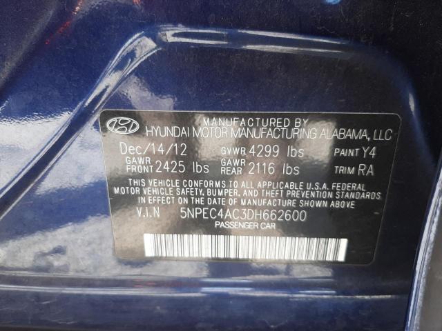 Photo 9 VIN: 5NPEC4AC3DH662600 - HYUNDAI SONATA SE 