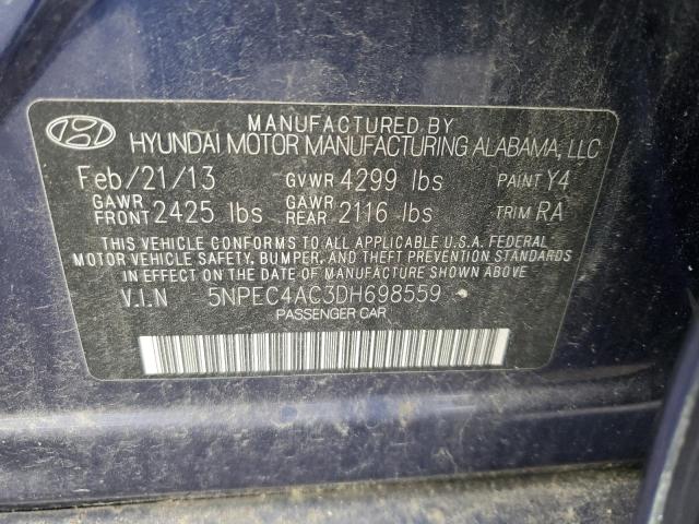 Photo 11 VIN: 5NPEC4AC3DH698559 - HYUNDAI SONATA 