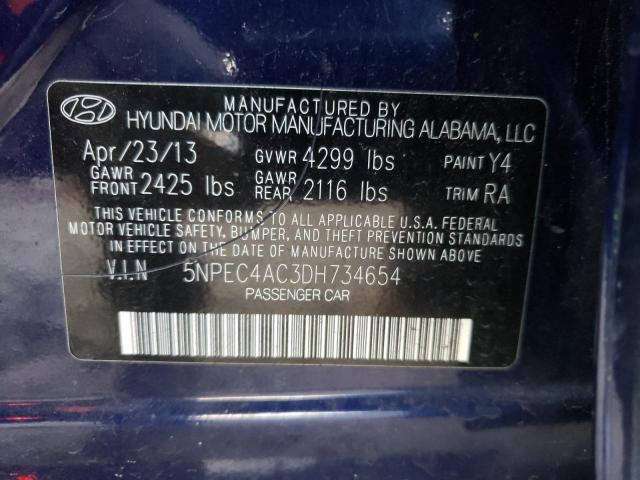 Photo 9 VIN: 5NPEC4AC3DH734654 - HYUNDAI SONATA SE 