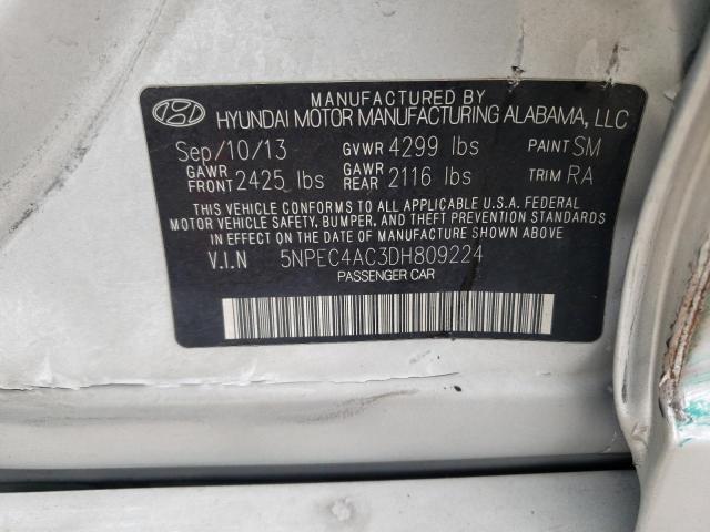 Photo 11 VIN: 5NPEC4AC3DH809224 - HYUNDAI SONATA 