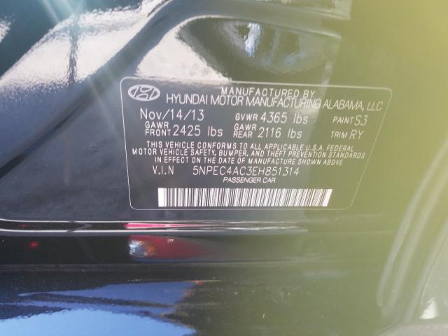 Photo 9 VIN: 5NPEC4AC3EH851314 - HYUNDAI SONATA SE 