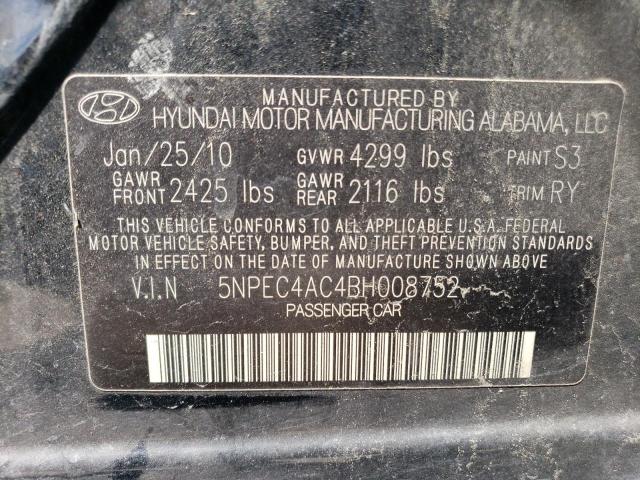 Photo 11 VIN: 5NPEC4AC4BH008752 - HYUNDAI SONATA 