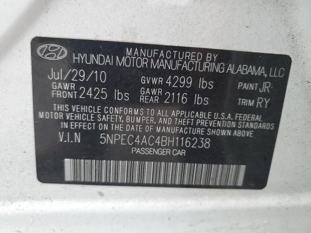 Photo 9 VIN: 5NPEC4AC4BH116238 - HYUNDAI SONATA SE 