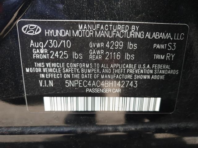 Photo 9 VIN: 5NPEC4AC4BH142743 - HYUNDAI SONATA SE 