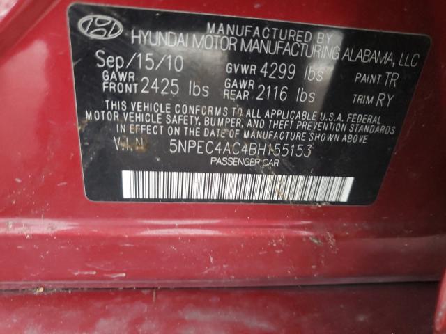 Photo 9 VIN: 5NPEC4AC4BH155153 - HYUNDAI SONATA SE 