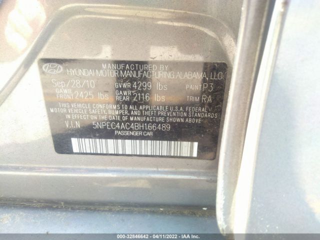 Photo 8 VIN: 5NPEC4AC4BH166489 - HYUNDAI SONATA 