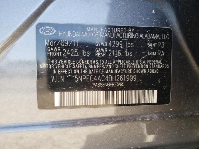 Photo 9 VIN: 5NPEC4AC4BH261909 - HYUNDAI SONATA SE 