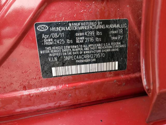 Photo 11 VIN: 5NPEC4AC4BH279570 - HYUNDAI SONATA SE 