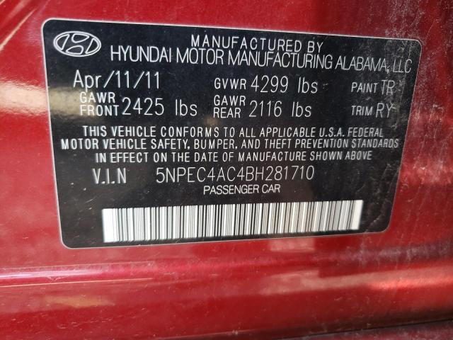 Photo 12 VIN: 5NPEC4AC4BH281710 - HYUNDAI SONATA SE 