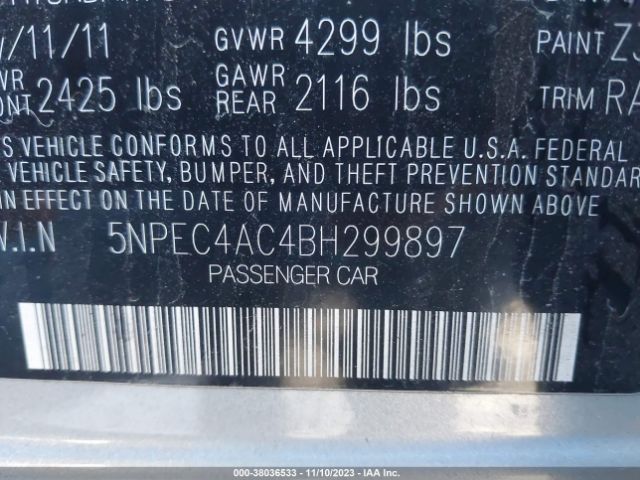 Photo 8 VIN: 5NPEC4AC4BH299897 - HYUNDAI SONATA 