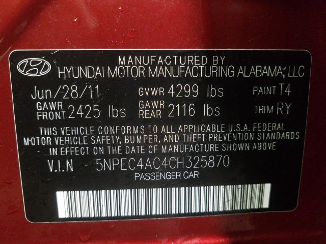 Photo 9 VIN: 5NPEC4AC4CH325870 - HYUNDAI SONATA SE 