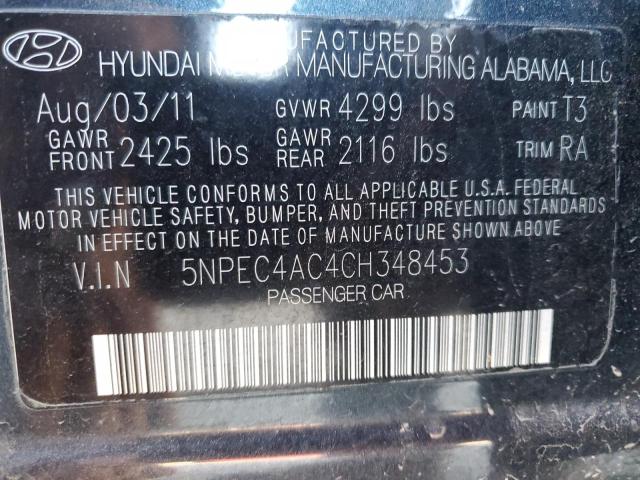 Photo 11 VIN: 5NPEC4AC4CH348453 - HYUNDAI SONATA SE 