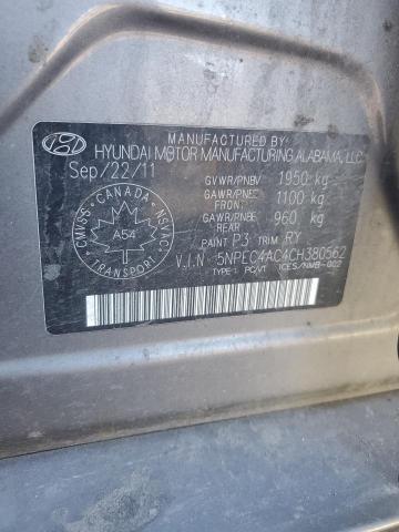 Photo 11 VIN: 5NPEC4AC4CH380562 - HYUNDAI SONATA SE 