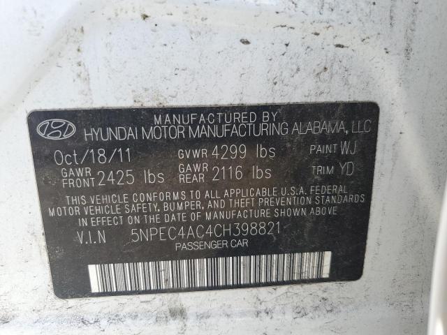 Photo 11 VIN: 5NPEC4AC4CH398821 - HYUNDAI SONATA 