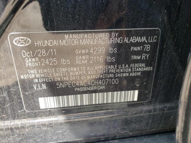 Photo 9 VIN: 5NPEC4AC4CH407100 - HYUNDAI SONATA SE 