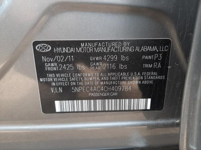 Photo 9 VIN: 5NPEC4AC4CH409784 - HYUNDAI SONATA SE 