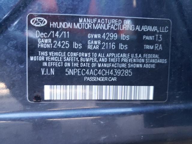 Photo 9 VIN: 5NPEC4AC4CH439285 - HYUNDAI SONATA SE 