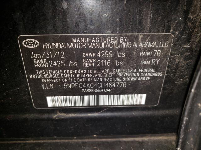 Photo 9 VIN: 5NPEC4AC4CH464770 - HYUNDAI SONATA SE 