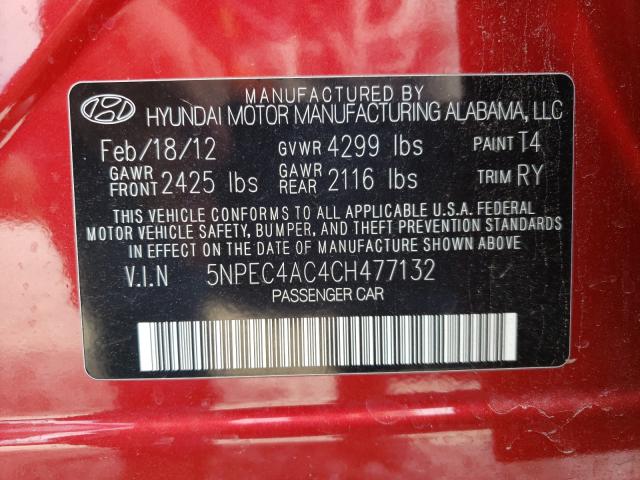 Photo 9 VIN: 5NPEC4AC4CH477132 - HYUNDAI SONATA SE 