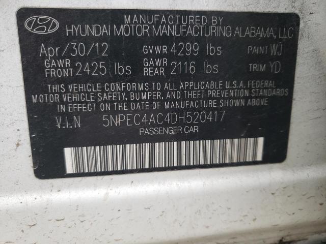 Photo 11 VIN: 5NPEC4AC4DH520417 - HYUNDAI SONATA SE 