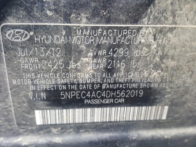 Photo 9 VIN: 5NPEC4AC4DH562019 - HYUNDAI SONATA 