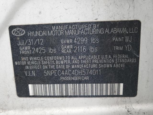 Photo 11 VIN: 5NPEC4AC4DH574011 - HYUNDAI SONATA 