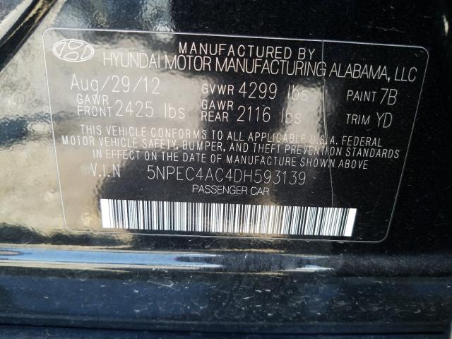 Photo 9 VIN: 5NPEC4AC4DH593139 - HYUNDAI SONATA SE 