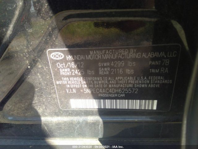 Photo 8 VIN: 5NPEC4AC4DH625572 - HYUNDAI SONATA 