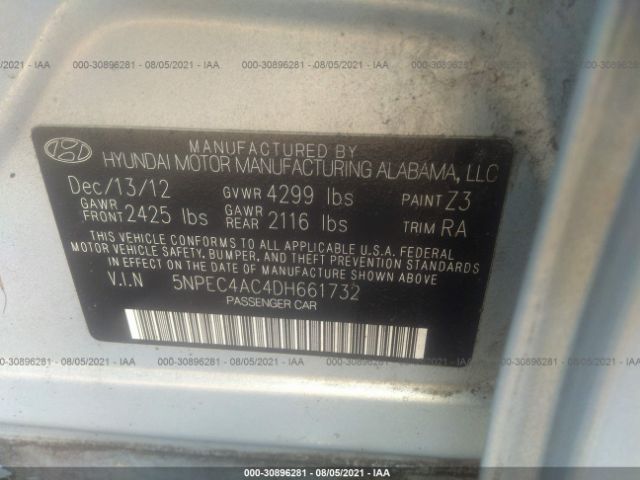 Photo 8 VIN: 5NPEC4AC4DH661732 - HYUNDAI SONATA 