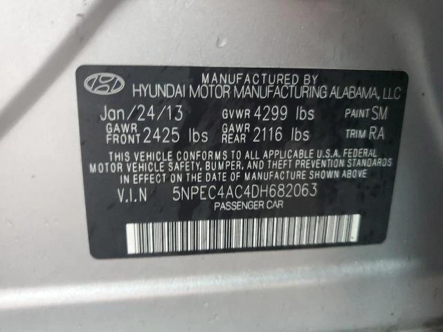 Photo 11 VIN: 5NPEC4AC4DH682063 - HYUNDAI SONATA SE 