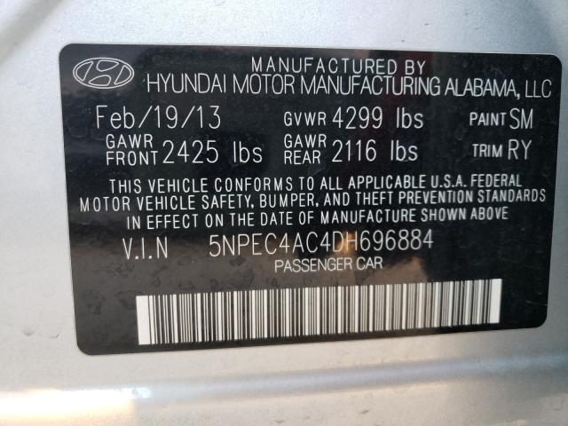 Photo 9 VIN: 5NPEC4AC4DH696884 - HYUNDAI SONATA SE 