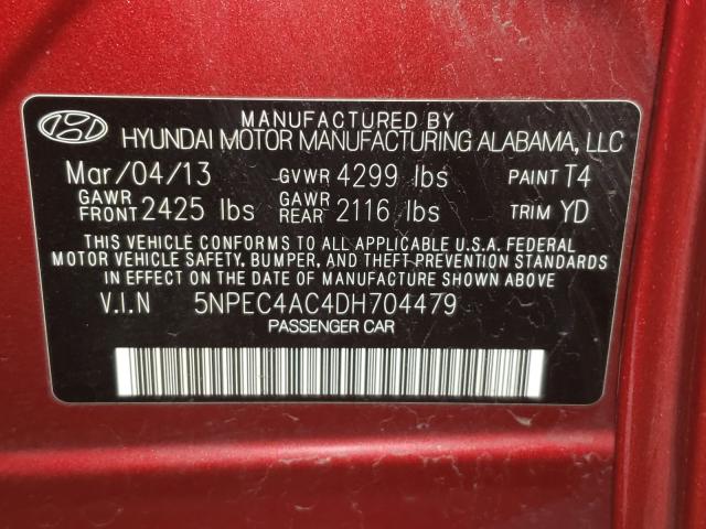 Photo 9 VIN: 5NPEC4AC4DH704479 - HYUNDAI SONATA 