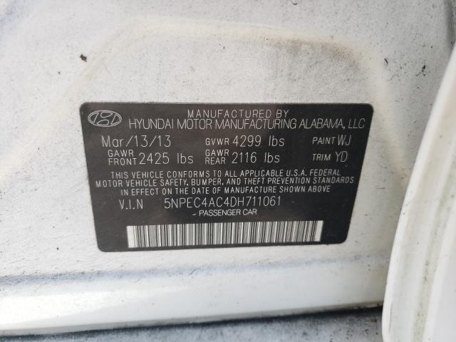 Photo 9 VIN: 5NPEC4AC4DH711061 - HYUNDAI SONATA SE 