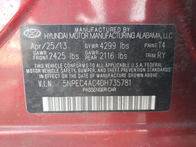 Photo 11 VIN: 5NPEC4AC4DH735781 - HYUNDAI SONATA 