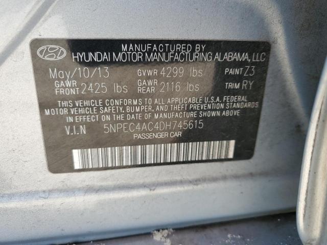 Photo 12 VIN: 5NPEC4AC4DH745615 - HYUNDAI SONATA SE 