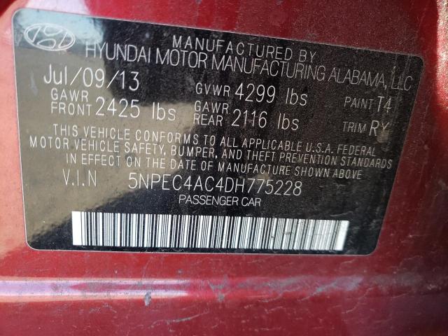 Photo 9 VIN: 5NPEC4AC4DH775228 - HYUNDAI SONATA SE 