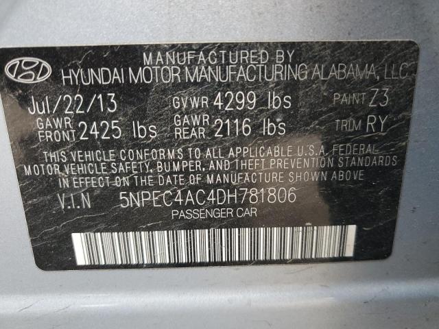 Photo 11 VIN: 5NPEC4AC4DH781806 - HYUNDAI SONATA SE 