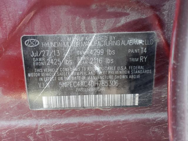 Photo 9 VIN: 5NPEC4AC4DH785306 - HYUNDAI SONATA SE 