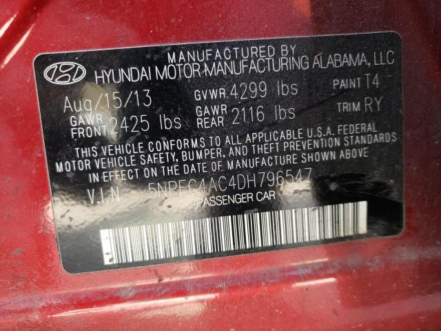 Photo 9 VIN: 5NPEC4AC4DH796547 - HYUNDAI SONATA SE 