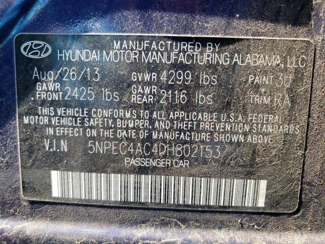 Photo 11 VIN: 5NPEC4AC4DH802153 - HYUNDAI SONATA SE 