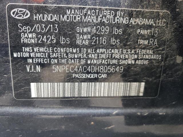 Photo 11 VIN: 5NPEC4AC4DH805649 - HYUNDAI SONATA 