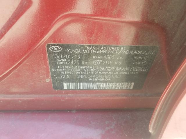 Photo 9 VIN: 5NPEC4AC4EH821383 - HYUNDAI SONATA SE 