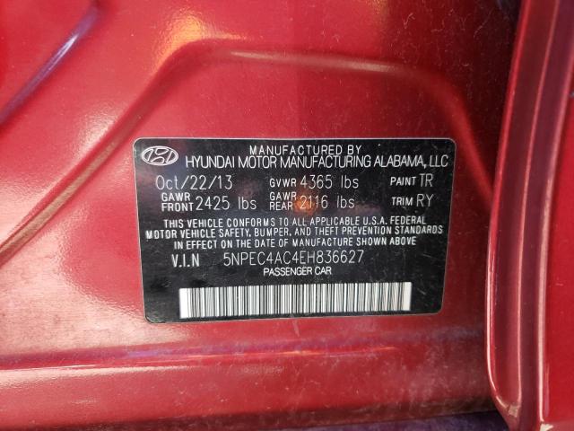 Photo 11 VIN: 5NPEC4AC4EH836627 - HYUNDAI SONATA 