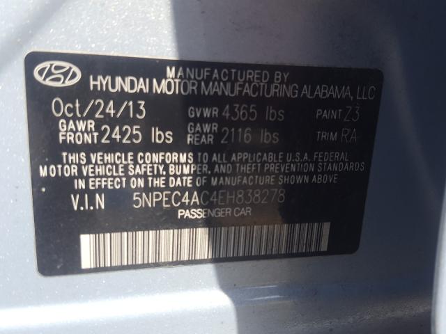 Photo 9 VIN: 5NPEC4AC4EH838278 - HYUNDAI SONATA SE 