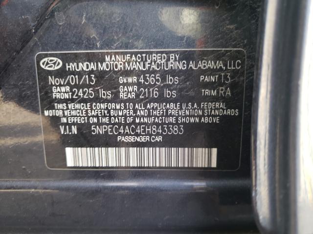 Photo 9 VIN: 5NPEC4AC4EH843383 - HYUNDAI SONATA SE 