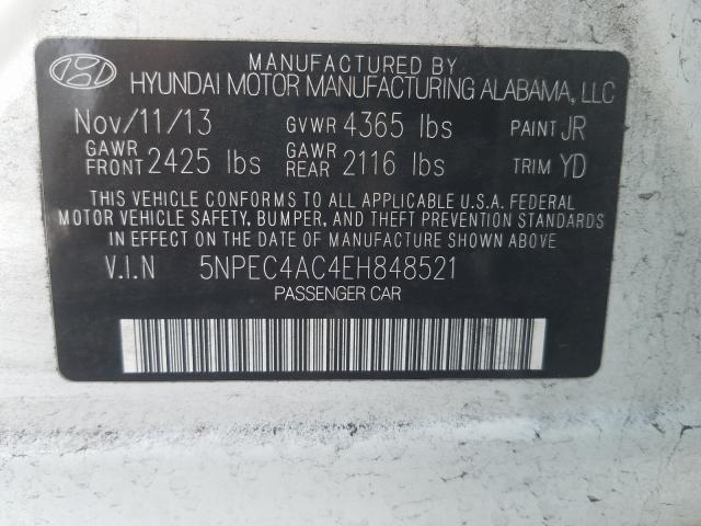 Photo 9 VIN: 5NPEC4AC4EH848521 - HYUNDAI SONATA SE 