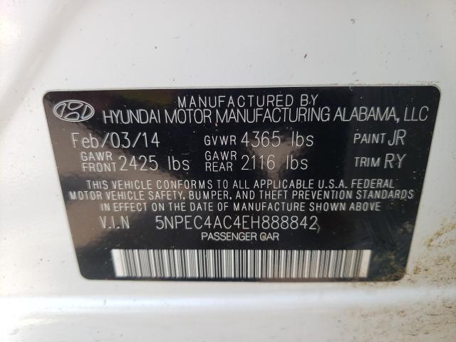 Photo 9 VIN: 5NPEC4AC4EH888842 - HYUNDAI SONATA SE 