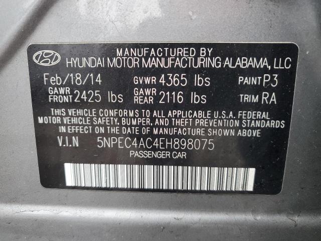 Photo 11 VIN: 5NPEC4AC4EH898075 - HYUNDAI SONATA SE 